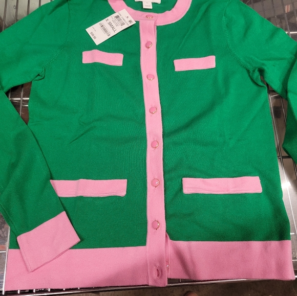 Pink & Green AKA Sorority Inspired Cardigan. - Picture 4 of 4